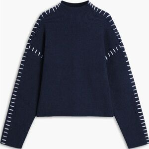 Commense Shift The Focus Oversized Navy Mock Neck Sweater